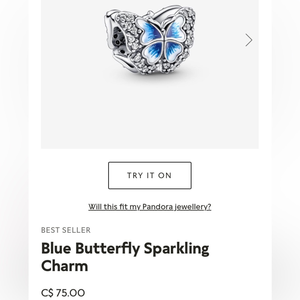 🦋TRULY BEAUTIFUL BLUE BUTTERFLY CHARM FOR ALL PANDORA BRACELETS-Part of a set🦋